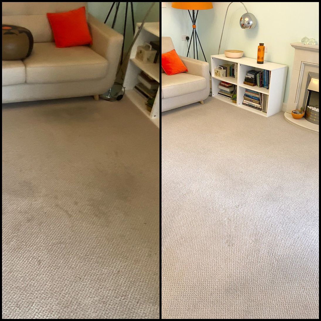 Carpet cleaning before and after results